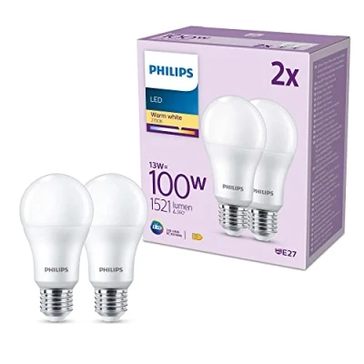 Afbeelding van Philips Set van 2 E27 ledlampen, 100 W, 2700 K, warm wit
