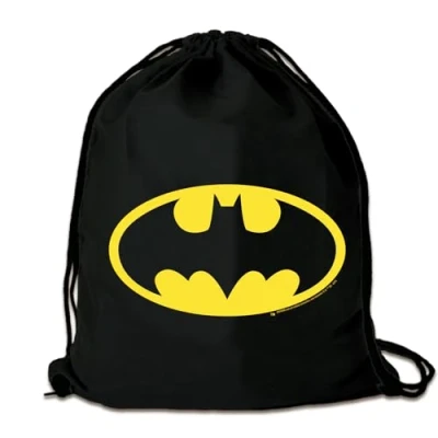 Afbeelding van Logoshirt® DC Comics Batman logo I sporttas zwart origineel gelicentieerd design, zwart, één maat, zwart.