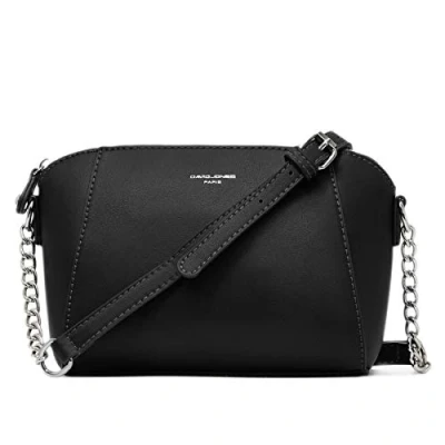 Afbeelding van David Jones Kleine Schoudertas Vrouwen Trapeze Ketting Handtas Gedragen Schouder PU Leer Tas gekruiste Avond Koppeling Mode Werk Winkelen Elegant Trendy Chic, zwart.