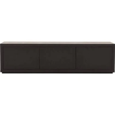 Afbeelding van Goossens Tv Meubel Barcelona, 3 Kleppen Met Kabeldoorvoer Hout Zwart