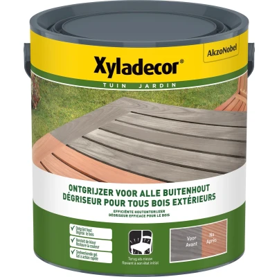 Afbeelding van Xyladecor Ontgrijzer voor alle Buitenhout Houtontgrijzer Kleurloos 2,5L