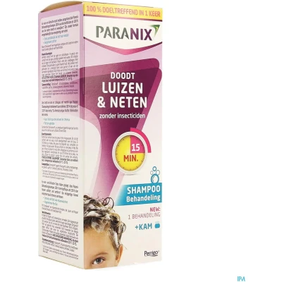 Afbeelding van Paranix® Behandelingsshampoo Tegen Hoofdluizen En Neten 15 Min 200 ml + Kam