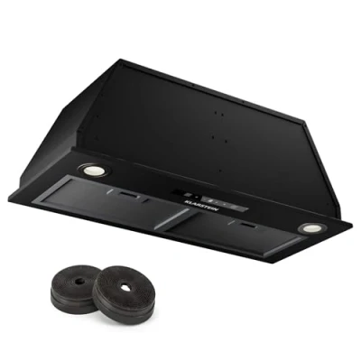 Afbeelding van Klarstein Afzuigkap Afzuig /Recirculatiekap met filter LED Verlichting Timer &amp; touch bedieningspaneel Stille inbouwafzuigkap 439 M3/H luchtstroom Zwart