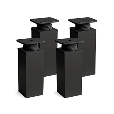 Afbeelding van sossai® design meubelpoten MFV1 set van 4 in hoogte verstelbaar Vierkant profiel: 40 x mm Kleur: zwart mat Hoogte: 60 (+ 20 mm) Inclusief hoogwaardige houtschroeven