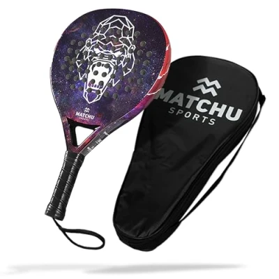 Afbeelding van Matchu Sports padel Racket Gorilla Traanvorm Met draagtas 3K Carbon Inclusief tas