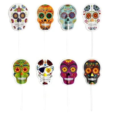 Afbeelding van Dekora Skull Halloween Doodskop Cake Toppers pk/16