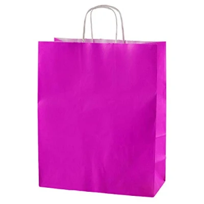 Afbeelding van Thepaperbagstore Boodschappentas, herbruikbaar, van papier, 250 x 110 310 mm, fuchsia, 50 stuks