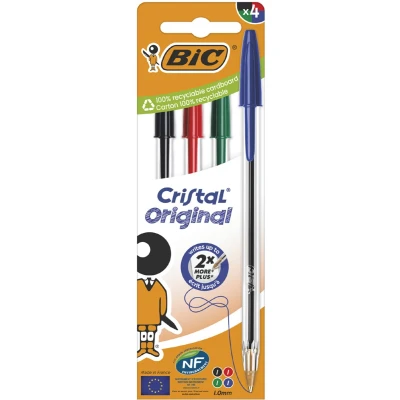 Afbeelding van Bic, zz3_ARCHIV_Pen_to_pen, Kugelschreiber Cristal Original blau 4er (Blauw, 4 x)