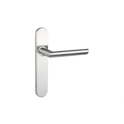 Afbeelding van Lavuzo deurkruk Ragusa RVS met afgerond schild Per set Deurklink