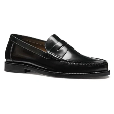 Afbeelding van Geox Recanati Instappers, Heren, Maat: 43.5, Black Kalfsleer