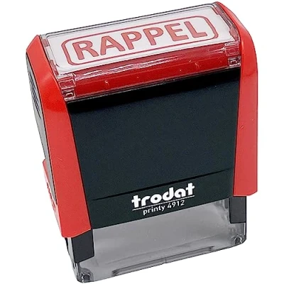 Image de Trodat Tampon x print 4912 encrage automatique rechargeable, texte RAPPEL, encre de couleur rouge, format l’impression 47 18 mm