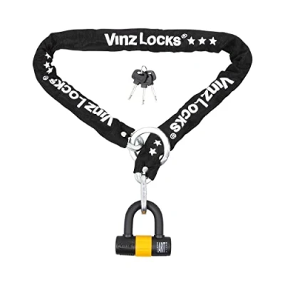 Afbeelding van VINZ Kungur ART 3 Kettingslot 120 cm / Fietsslot Scooterslot Motorslot Schijfremslot
