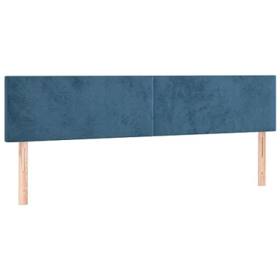 Afbeelding van vidaXL Hoofdbord voor bed, bedframe, slaapkamer, bedaccessoires, gestoffeerd, donkerblauw, 80 x 5 78/88 cm, 2 stuks