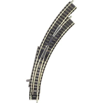 Afbeelding van N Fleischmann Piccolo (met ballastbed) 9175 Gebogen wissel, Rechts 45 356.5 mm, 420 mm 1 stuk(s)