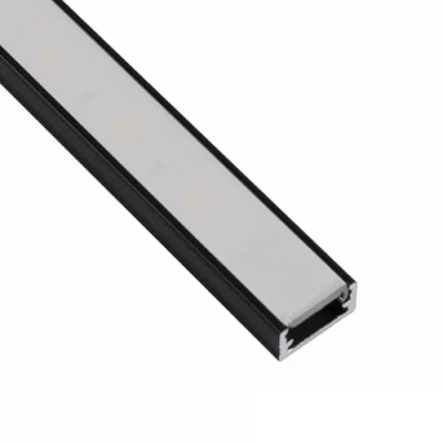 Afbeelding van Ledomec Aluminium led profiel 14 x 7 mm Zwart Met afdekking (1 m Mat afdekking)