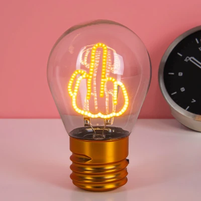 Afbeelding van Middelvinger LED Gloeilamp Unieke Decoratieve Lamp Warm Wit Licht USB Oplaadbaar Eyecatcher voor Elke Ruimte