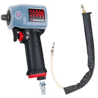 Afbeelding van KS Tools 515.1155 Mini Monster Xtremelight pneumatische slagmoersleutel 1,27 cm slagschroevendraaier met geluiddemper en siliconen bescherming ultralichte elektrische