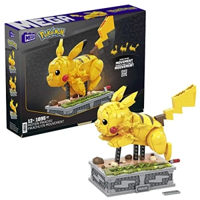 Image de MEGA Pokémon Figurine Action Pikachu 30 cm, Jeu de Briques Construction pour Enfants et Adultes, Modèle À Collectionner avec 1095 Pièces, Jouet Enfant 8 Ans Plus, HGC23