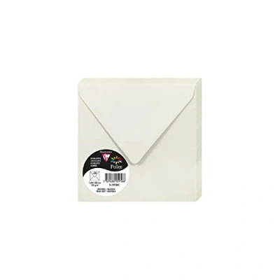 Afbeelding van Clairefontaine 5958C, verpakking met 20 enveloppen, vierkant, 14 x cm, 120 g/m², kleur: parel grijs, uitnodiging voor evenementen en overeenkomst, Pollen serie, glad papier van hoge kwaliteit