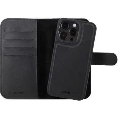 Afbeelding van Holdit Hoesje Geschikt voor iPhone 15 Pro Met Pasjeshouder Wallet Case Magnet Plus Zwart