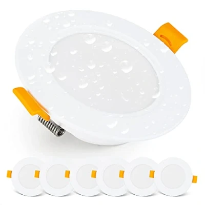 Afbeelding van IP54 LED Module Downlights Badkamerverlichting 500 Lumen 3000K Warm Wit Waterbestendig Ultra platte Emos Exclusive voor in de Badkamer, Wit, 6 pack