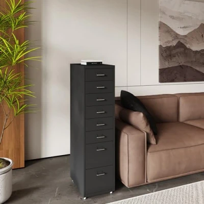 Afbeelding van Kantoorkast Kökar op wielen 109x28x41 cm zwart