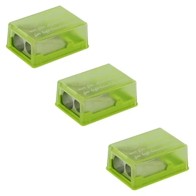 Afbeelding van KUM AZ105.34.16 G Lefty Lot de 3 taille crayons doubles avec récipient Vert