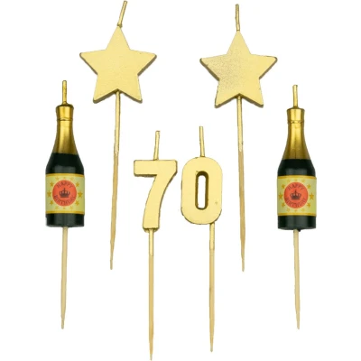 Afbeelding van Party kaarsjes 70 jaar 10 cm