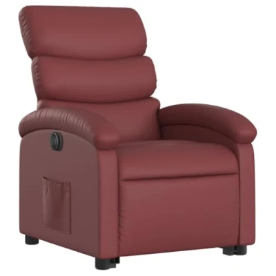 Image de vidaXL Fauteuil inclinable électrique rouge bordeaux similicuir3206617