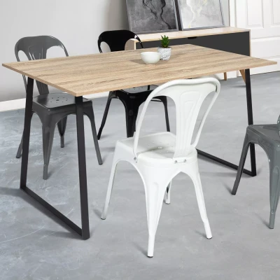 Image de Table à manger ROSALIE 6 personnes design industriel 150 cm