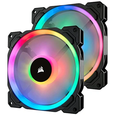 Afbeelding van Corsair LL140 RGB, 140mm Dual Light Loop RGB LED PWM ventilator met Verlichtingsknooppunt en hub (2 stuks)