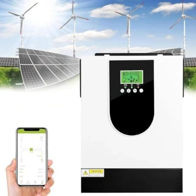 Afbeelding van 6200 W 48 V hybride omvormer met MPPT 120 A zonne oplader, off grid stroombeheer zuivere sinusgolf voor 220/230/240 V, laadregelaar
