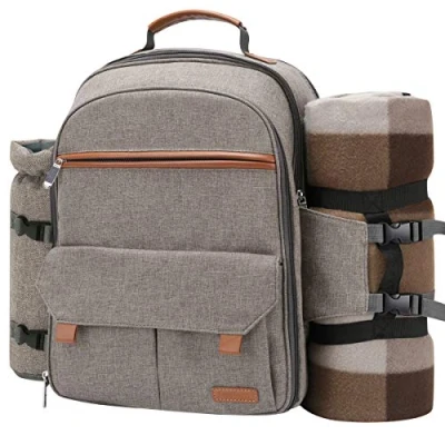 Afbeelding van Sunflora Picknickrugzak, voor 4 personen, met koelvak, zonder picknickkleed, beige