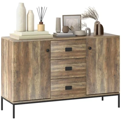 Afbeelding van HOMCOM Dressoir Spaanplaat 120x39,5x77cm Bruin