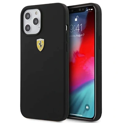 Afbeelding van Ferrari FESSIHCP12LBK iPhone 12 Pro Max 6.7 zwart/zwart hardcase On Track Siliconen