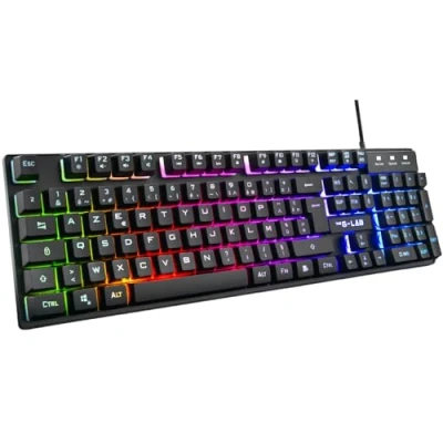 Afbeelding van The G Lab Keyz Caesium gaming toetsenbord AZERTY bekabeld USB met achtergrondverlichting RGB LED, mechanisch gevoel, 19 toetsen anti ghosting, duurzaam PC