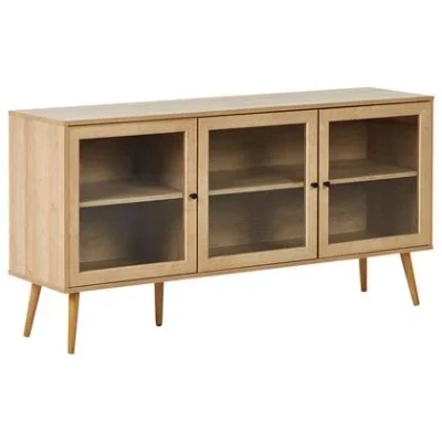 Afbeelding van Beliani ALBANY Sideboard met 3 deuren Lichthout Vezelplaat