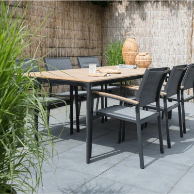 Afbeelding van Arezzo tuintafel rechthoek polywood teaklook 200x90 cm