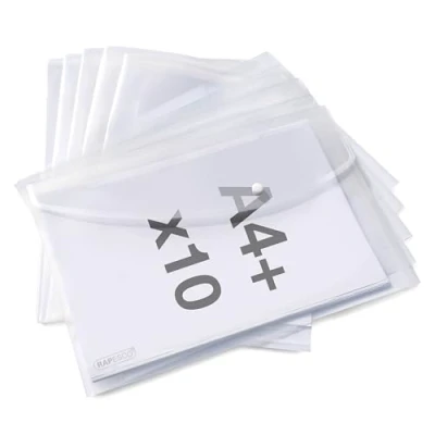 Afbeelding van Rapesco 1816 Eco drukknoppen, A4+, transparant, 10 stuks
