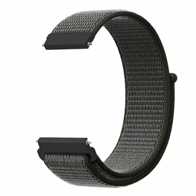 Afbeelding van Garmin Vivoactive 5 / 3 Sport Loop nylon bandje Donkergroen met grijze band