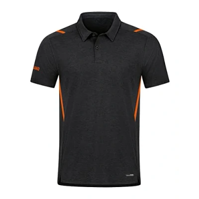 Afbeelding van Polo Challenge Zwart gemeleerd/fluo oranje / M