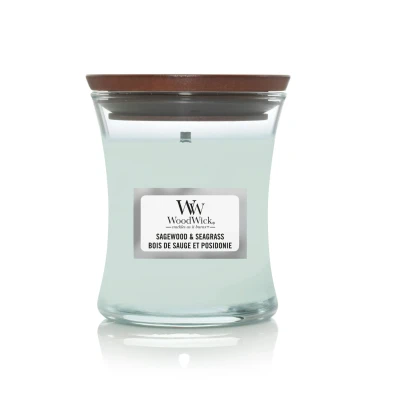 Afbeelding van WoodWick Geurkaars Mini Sagewood &amp; Seagrass 8 cm / ø 7