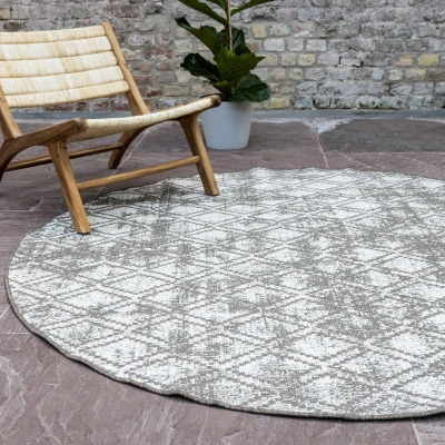 Afbeelding van Rond Buitenkleed Frost Bruin/grijs dubbelzijdig EVA Interior 200 cm Polypropyleen Ø (L)