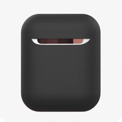 Afbeelding van AirPods 1/2 hoesje Liquid series Siliconen Zwart Schokbestendig