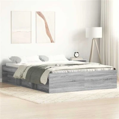 Afbeelding van Bedframe Bruineikenkleurig 140X200 cm 160 x 200 / Grijs sonoma