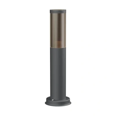 Afbeelding van ledscom.de Vuurlamp/lichtklem/tuinlamp PORU voor buiten, rooklook, IP44, 38,5 cm, antraciet, 1 x E27 max. 40 W, kolom, oriëntatielicht, vloer,