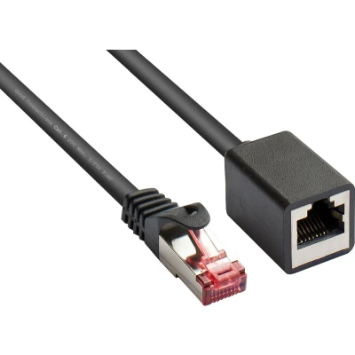Afbeelding van S/FTP CAT6 Gigabit netwerk verlengkabel / zwart 0,50 meter