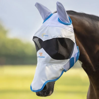 Image de Shires Vliegenmasker Met Oren &amp; Neus Ultra Pro Wit Pony