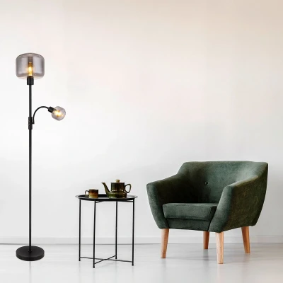 Afbeelding van Globo vloerlamp Giuseppe zwart metaal 25 cm E27 fitting 15566S