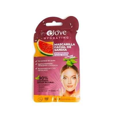 Afbeelding van Ejove Gezichtsmasker met watermeloenextract, koelt en hydrateert, geeft helderheid, alle huidtypes